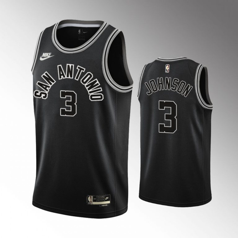 Men San Antonio Spurs Keldon Johnson #3 2022-23 Classic Edition Black 50th Season Jersey