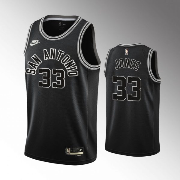 Men San Antonio Spurs Tre Jones #33 2022-23 Classic Edition Black 50th Season Jersey