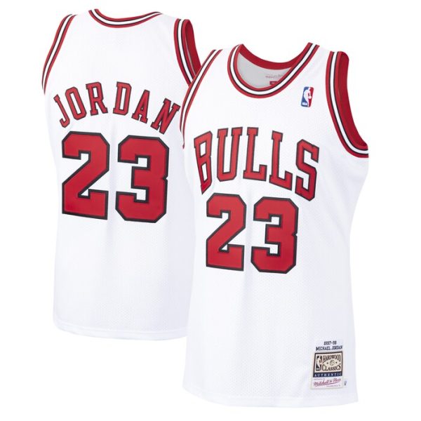 Michael Jordan Chicago Bulls M&N 1997-98 Hardwood Classics Player Jersey - White