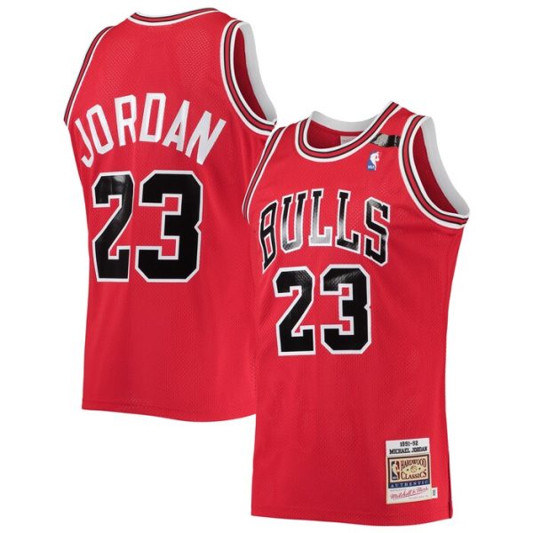 Michael Jordan Chicago Bulls M&N Hardwood Classics 1991 Jersey - Red