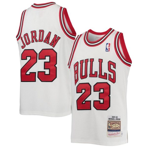 Michael Jordan Chicago Bulls M&N Youth 1997-98 Hardwood Classics Jersey - White