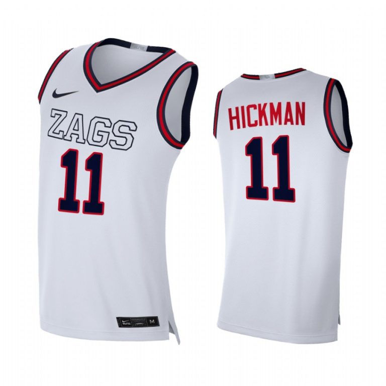 Nolan Hickman Gonzaga Bulldogs White Jersey 2022 NBA Draft Top Prospect Replica