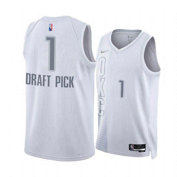 Oklahoma City Thunder 2022 NBA Draft First Round Pick No.1 Jersey White Men