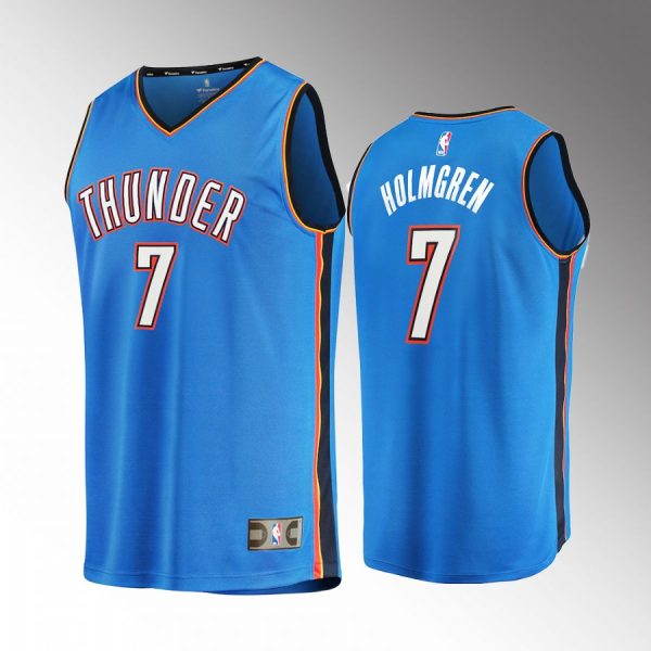 Oklahoma City Thunder Chet Holmgren 2022 NBA Draft #7 Blue Jersey Fast Break Replica