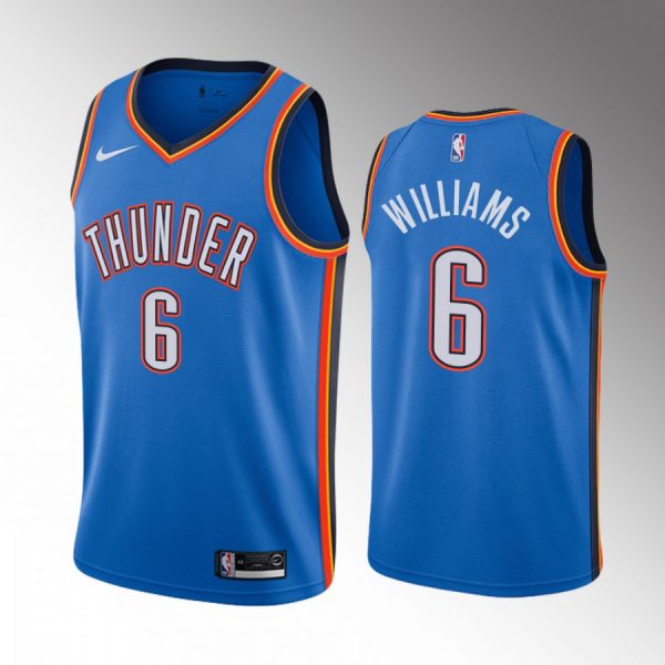 Oklahoma City Thunder Jaylin Williams 2022 NBA Draft #6 Blue Jersey Icon Edition Arkansas Razorbacks