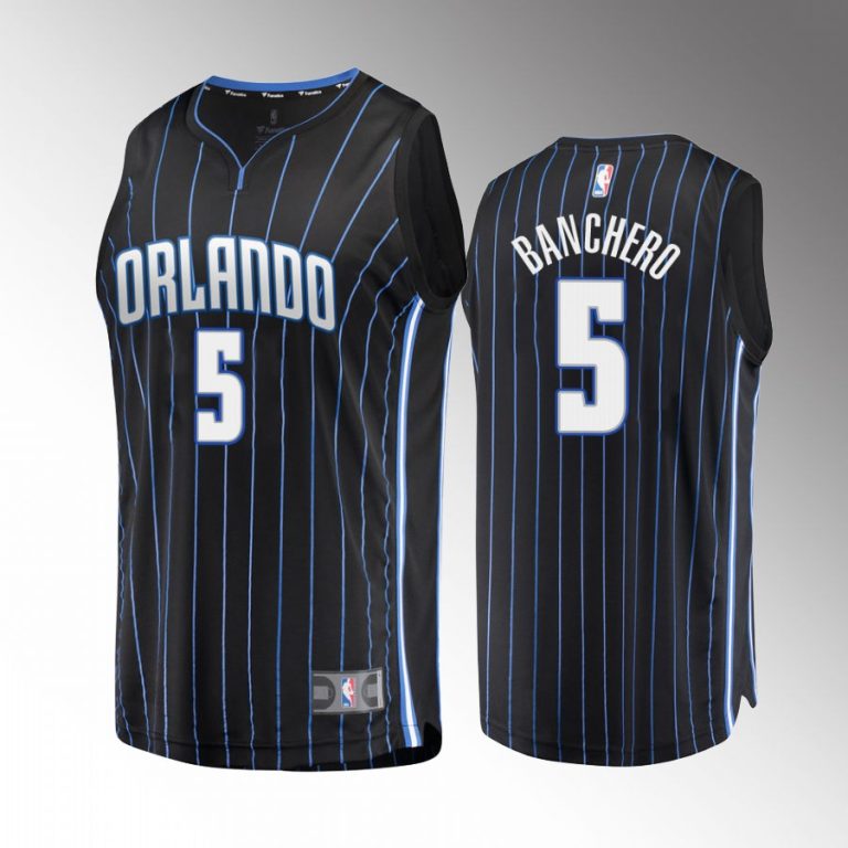 Orlando Magic Paolo Banchero 2022 NBA Draft Duke Blue Devils Black #5 Jersey Replica