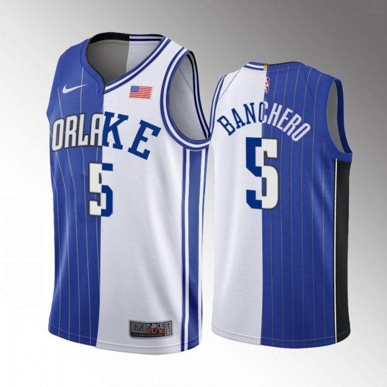 Paolo Banchero 2022 NBA Draft Magic X Duke Blue White #5 Jersey Split ...