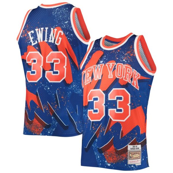 Patrick Ewing New York Knicks M&N Hardwood Classics 1991-92 Hyper Hoops Swingman Jersey - Blue