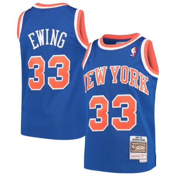 Patrick Ewing New York Knicks M&N Youth Hardwood Classics Swingman Throwback Jersey - Blue