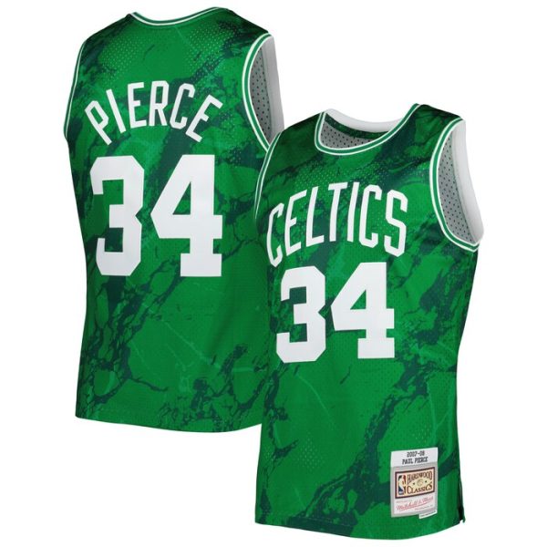 Paul Pierce Boston Celtics M&N 2007-08 Hardwood Classics Marble Swingman Jersey - Kelly Green