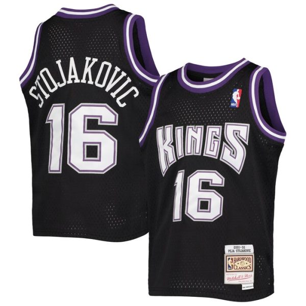 Peja Stojakovic Sacramento Kings M&N Youth 2000-01 Hardwood Classics Swingman Jersey - Black