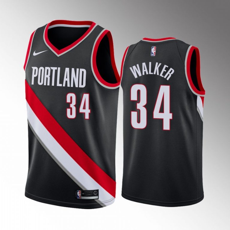 Portland Trail Blazers Jabari Walker 2022 NBA Draft #34 Black Jersey Icon Edition NColorado Buffaloes