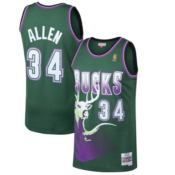 Ray Allen Milwaukee Bucks M&N 1996-97 Hardwood Classics Swingman Jersey - Kelly Green