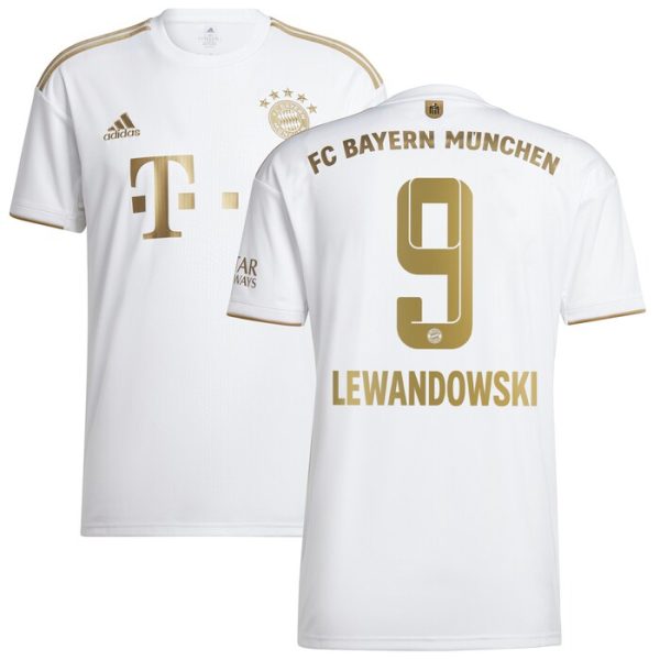 Robert Lewandowski Bayern Munich Youth 2022/23 Away Replica Player Jersey - White