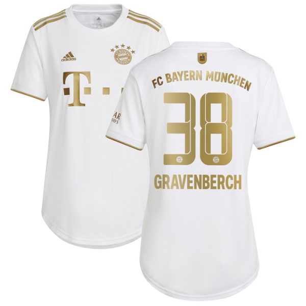 Ryan Gravenberch Bayern Munich Women 2022/23 Away Replica Player Jersey - White