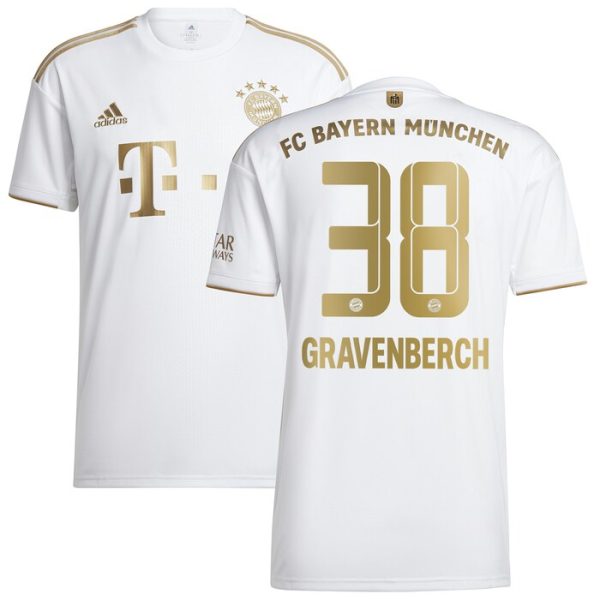 Ryan Gravenberch Bayern Munich Youth 2022/23 Away Replica Player Jersey - White