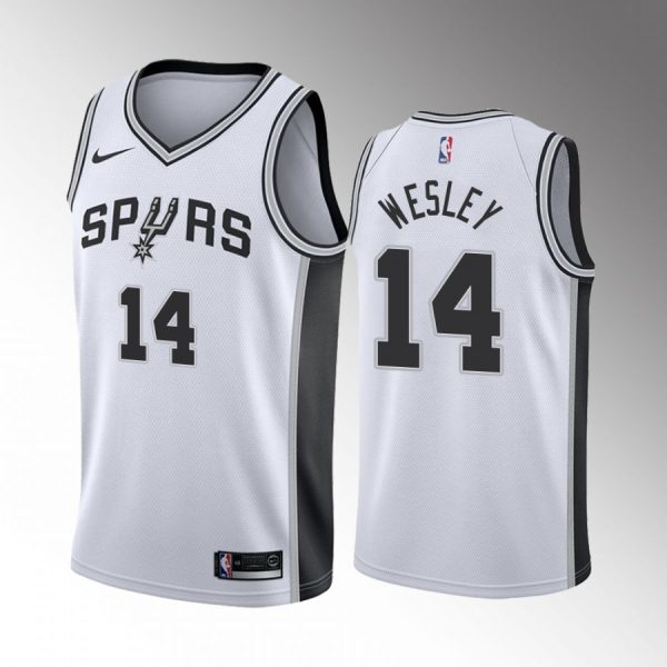 San Antonio Spurs Blake Wesley 2022 NBA Draft #14 White Jersey Association Edition Notre Dame