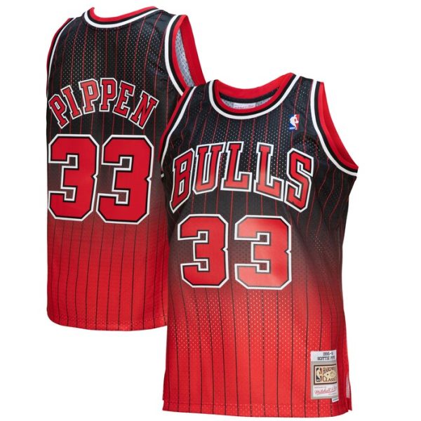 Scottie Pippen Chicago Bulls M&N 1995/96 Hardwood Classics Fadeaway Swingman Player Jersey - Red/Black