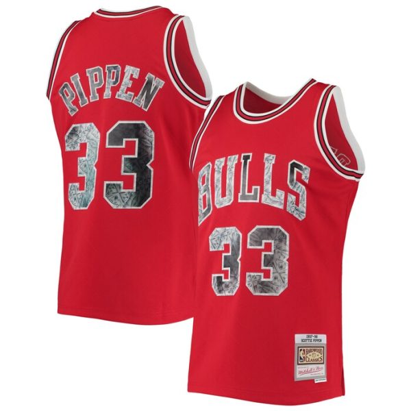 Scottie Pippen Chicago Bulls M&N 1996-97 Hardwood Classics NBA 75th Anniversary Diamond Swingman Jersey - Red