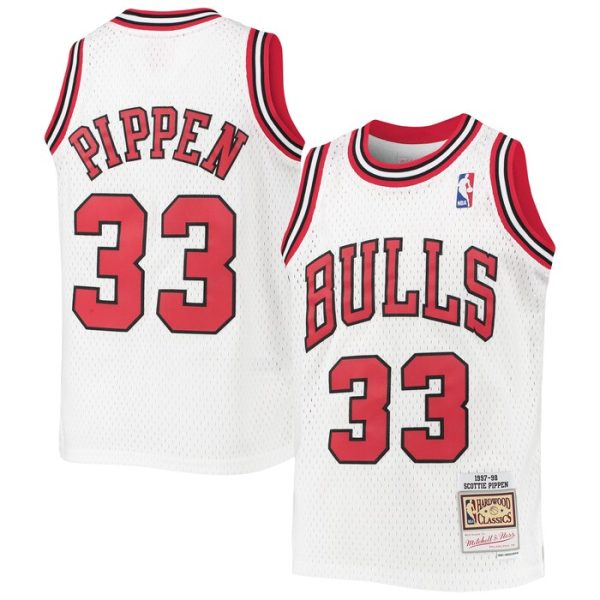 Scottie Pippen Chicago Bulls M&N Youth 1997-98 Hardwood Classics Swingman Jersey - White