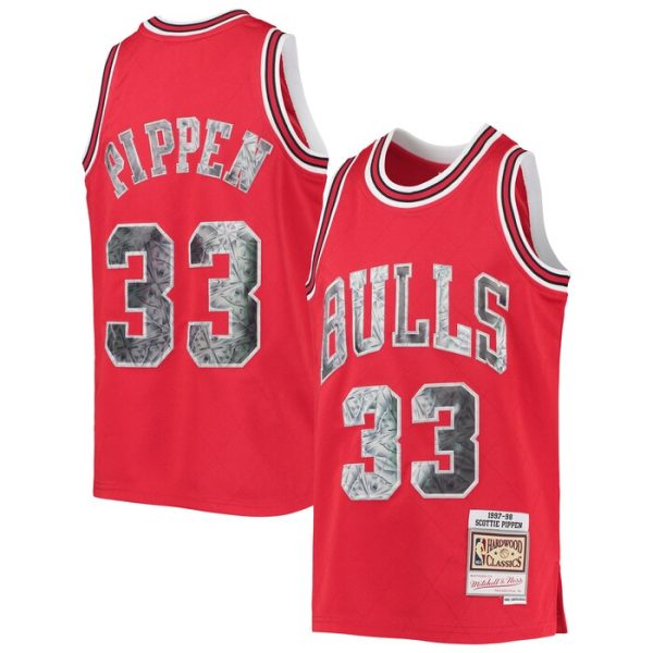 Scottie Pippen Chicago Bulls M&N Youth Hardwood Classics 75th Anniversary Diamond Jersey