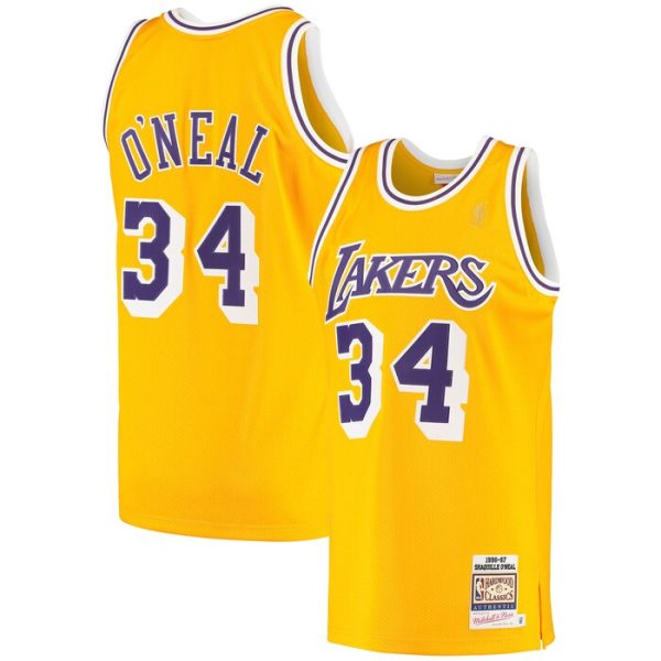 Shaquille O'Neal Los Angeles Lakers M&N 1996/97 Hardwood Classics Jersey - Gold