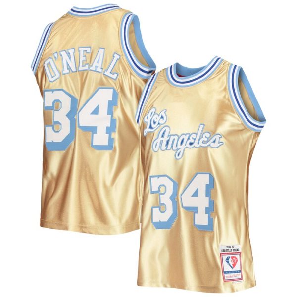 Shaquille O'Neal Los Angeles Lakers M&N 75th Anniversary 1996-97 Hardwood Classics Swingman Jersey - Gold