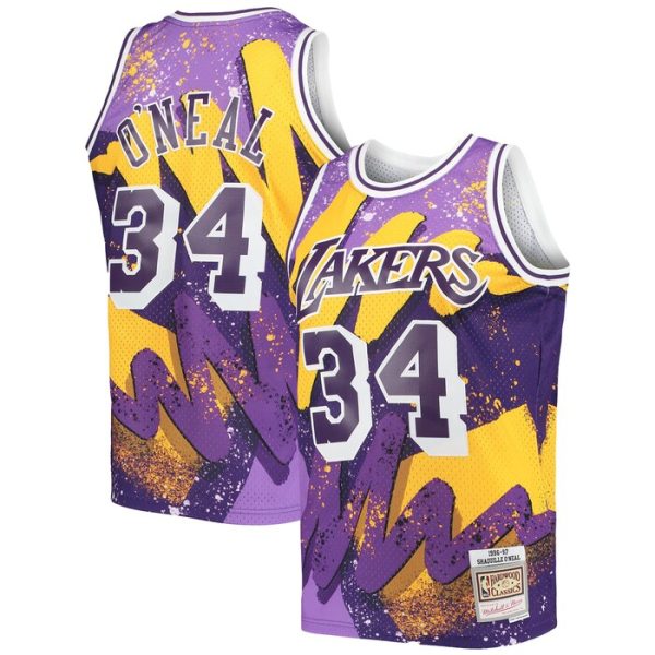 Shaquille O'Neal Los Angeles Lakers M&N Hardwood Classics 1996-97 Hyper Hoops Swingman Jersey - Purple