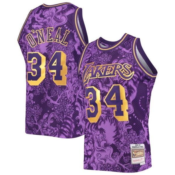 Shaquille O'Neal Los Angeles Lakers M&N Hardwood Classics 1996-97 Lunar New Year Swingman Jersey - Purple