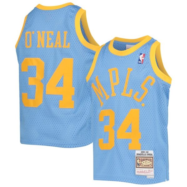 Shaquille O'Neal Los Angeles Lakers M&N Youth 2001-02 Hardwood Classics Swingman Jersey - Powder Blue