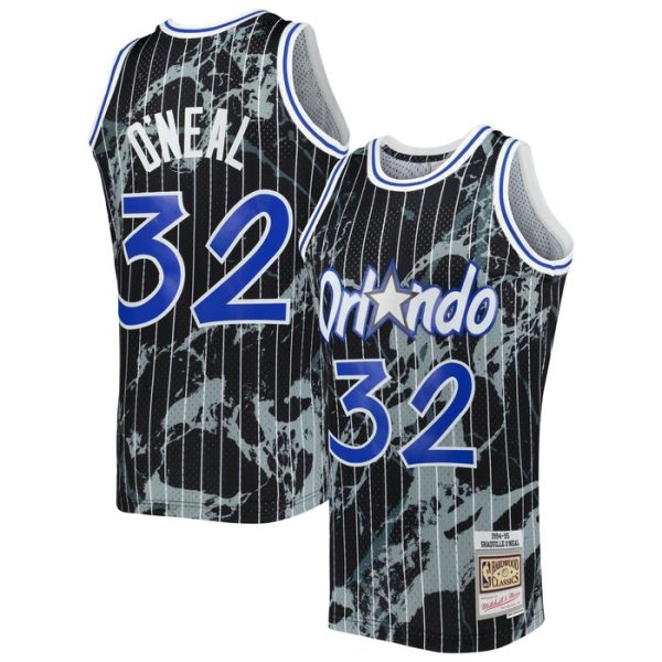 Shaquille O'Neal Orlando Magic M&N 1994-95 Hardwood Classics Marble Swingman Jersey - Black