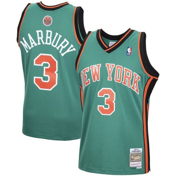 Stephon Marbury New York Knicks M&N 2006-07 Hardwood Classics Swingman Jersey - Green