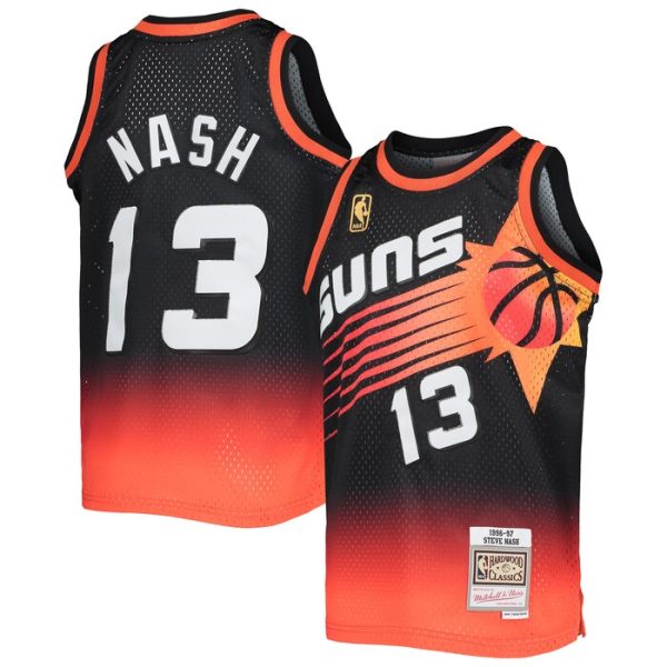 Steve Nash Phoenix Suns M&N Youth 1996-97 Hardwood Classics Fadeaway Swingman Jersey - Black/Orange