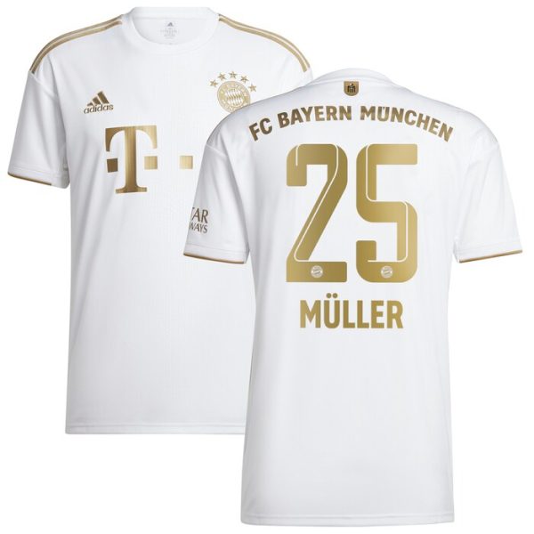 Thomas Muller Bayern Munich Youth 2022/23 Away Replica Player Jersey - White