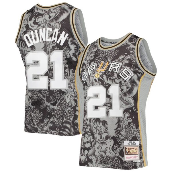 Tim Duncan San Antonio Spurs M&N Hardwood Classics 1998-99 Lunar New Year Swingman Jersey - Black