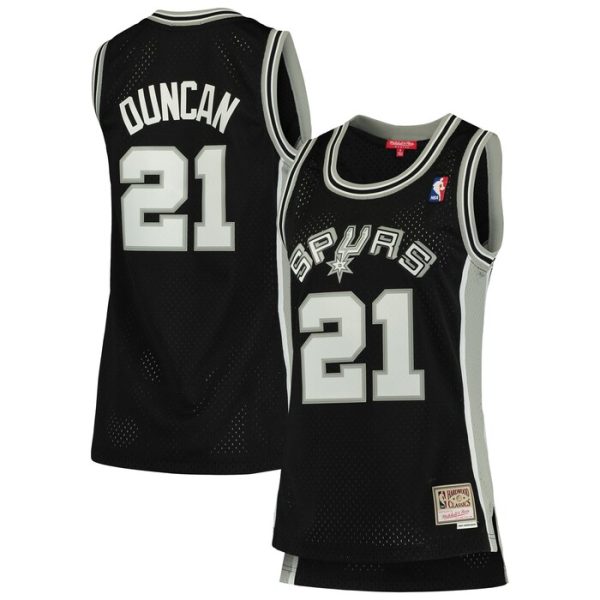 Tim Duncan San Antonio Spurs M&N Women 1998-99 Hardwood Classics Swingman Jersey - Black