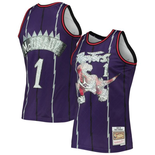 Tracy McGrady Toronto Raptors M&N 1996-97 Hardwood Classics NBA 75th Anniversary Diamond Swingman Jersey - Purple