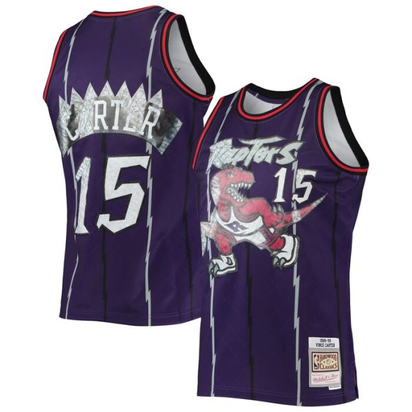 Vince Carter Toronto Raptors M&N 1996-97 Hardwood Classics NBA 75th Anniversary Diamond Swingman Jersey - Purple