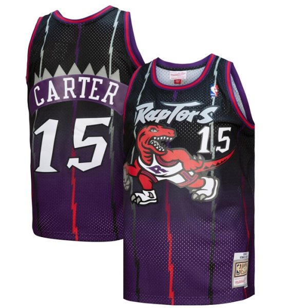 Vince Carter Toronto Raptors M&N 1998/99 Hardwood Classics Fadeaway Swingman Player Jersey - Purple/Black