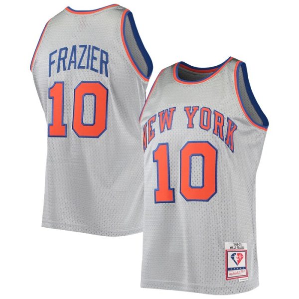 Walt Frazier New York Knicks M&N 75th Anniversary 1969-70 Hardwood Classics Swingman Jersey - Silver