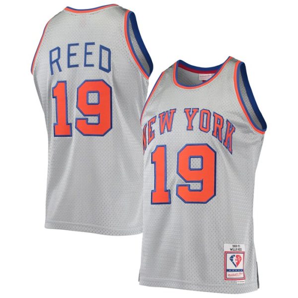 Willis Reed New York Knicks M&N 75th Anniversary 1969-70 Hardwood Classics Swingman Jersey - Silver