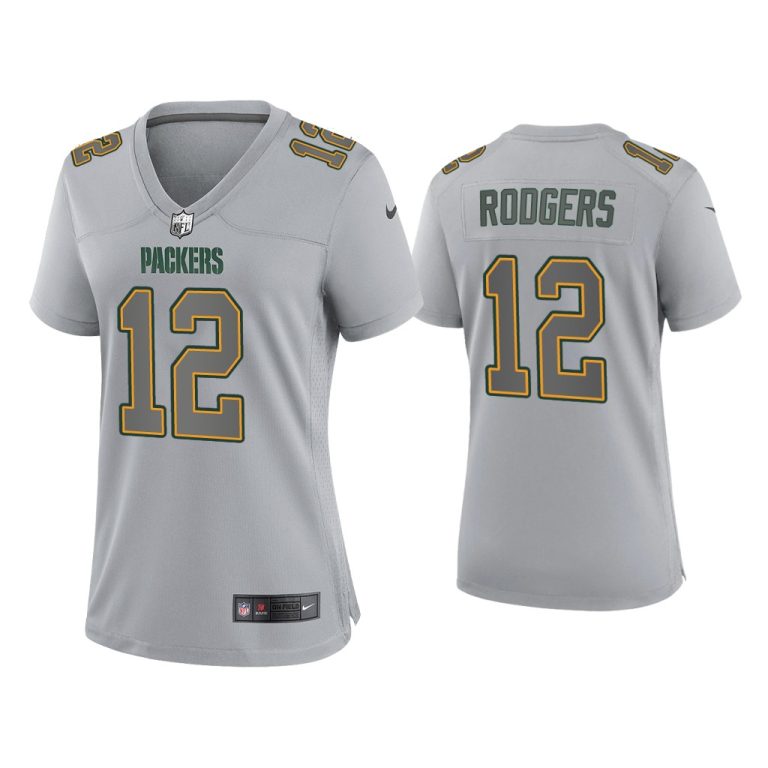 Women Aaron Rodgers Green Bay Packers Gray Atmosphere Fashion Game Jersey