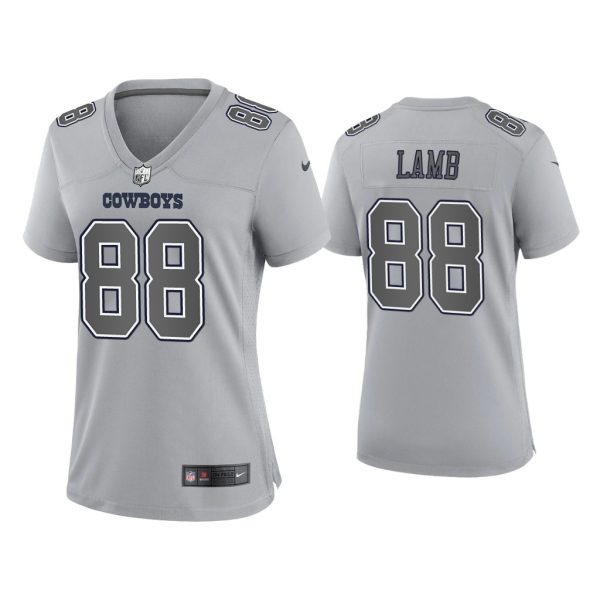 Women CeeDee Lamb Dallas Cowboys Gray Atmosphere Fashion Game Jersey