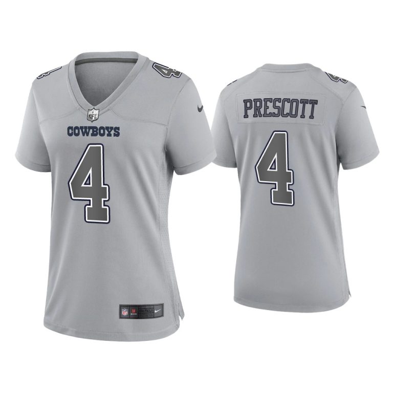 Women Dak Prescott Dallas Cowboys Gray Atmosphere Fashion Game Jersey