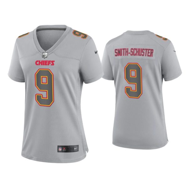 Women JuJu Smith-Schuster Kansas City Chiefs Gray Atmosphere Fashion Game Jersey