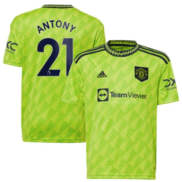 Antony Manchester United Youth 2022-23 Third Replica Player Jersey - Neon Green