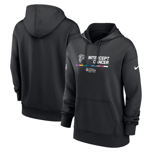 Atlanta Falcons Women 2022 NFL Crucial Catch Therma Performance Pullover Hoodie - Black