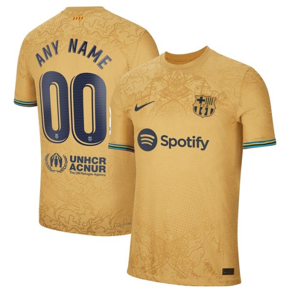Barcelona 2022-23 Away Custom Jersey - Yellow