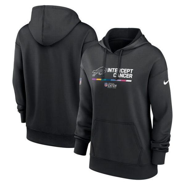 Buffalo Bills Women 2022 NFL Crucial Catch Therma Performance Pullover Hoodie - Black