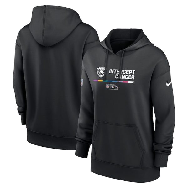 Chicago Bears Women 2022 NFL Crucial Catch Therma Performance Pullover Hoodie - Black